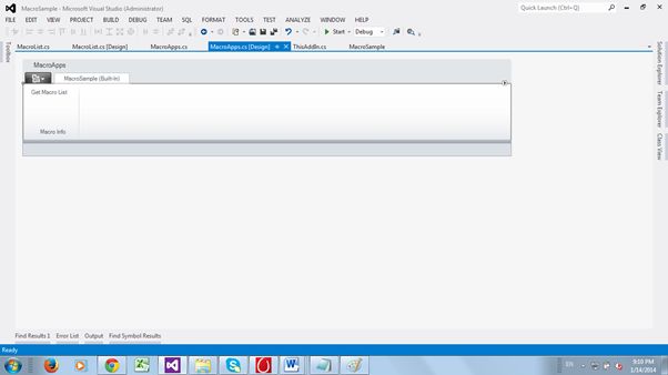 windows form from ribbon button
